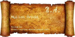 Nyilas Árpád névjegykártya